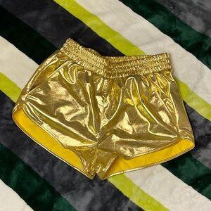 Shimmering Gold Women's Athletic Shorts